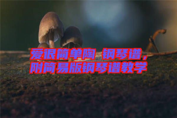 愛很簡單陶喆鋼琴譜，附簡易版鋼琴譜教學