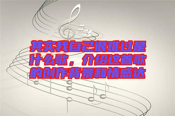 其實我自己很難過是什么歌，介紹這首歌的創(chuàng)作背景和情感達(dá)