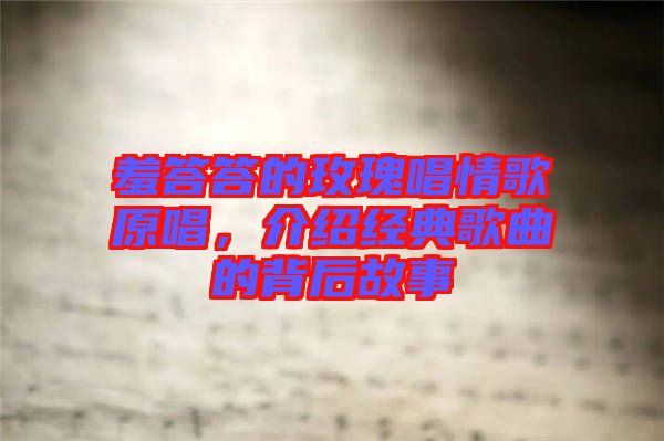 羞答答的玫瑰唱情歌原唱，介紹經(jīng)典歌曲的背后故事