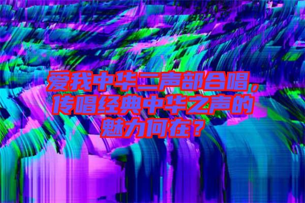 愛我中華二聲部合唱，傳唱經(jīng)典中華之聲的魅力何在？