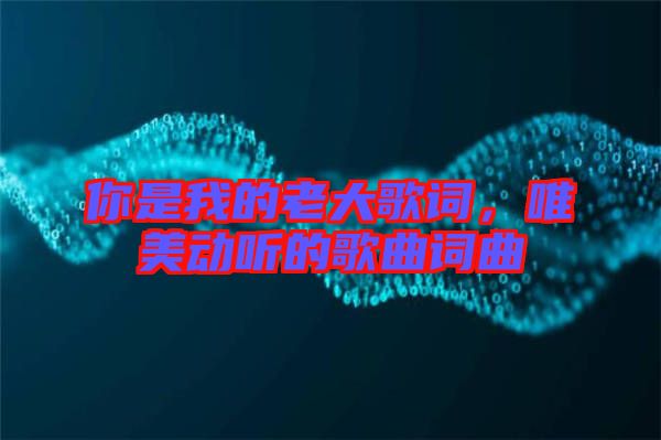 你是我的老大歌詞，唯美動聽的歌曲詞曲