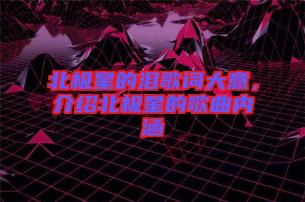 北極星的淚歌詞大意，介紹北極星的歌曲內(nèi)涵