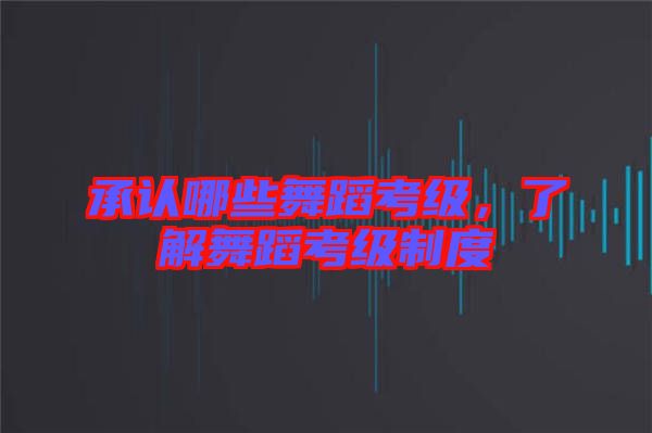承認哪些舞蹈考級，了解舞蹈考級制度