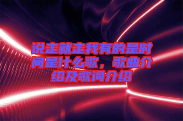 說(shuō)走就走我有的是時(shí)間是什么歌，歌曲介紹及歌詞介紹
