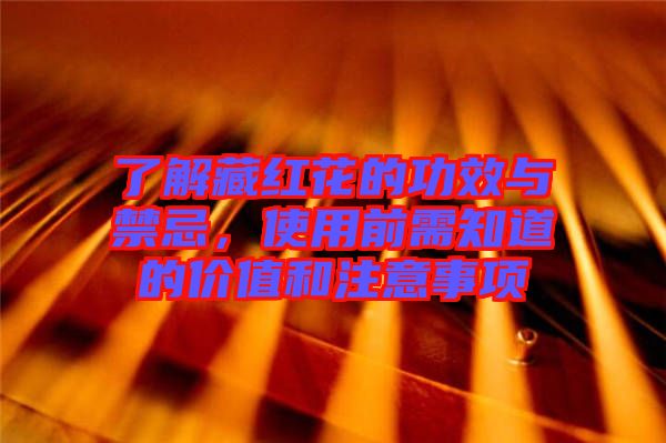 了解藏紅花的功效與禁忌，使用前需知道的價(jià)值和注意事項(xiàng)