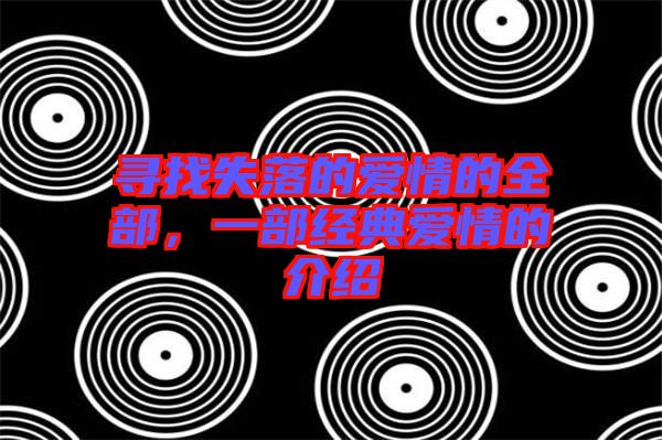 尋找失落的愛情的全部，一部經(jīng)典愛情的介紹