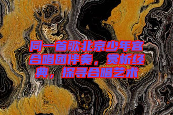 同一首歌北京少年宮合唱團(tuán)伴奏，賞析經(jīng)典，探尋合唱藝術(shù)