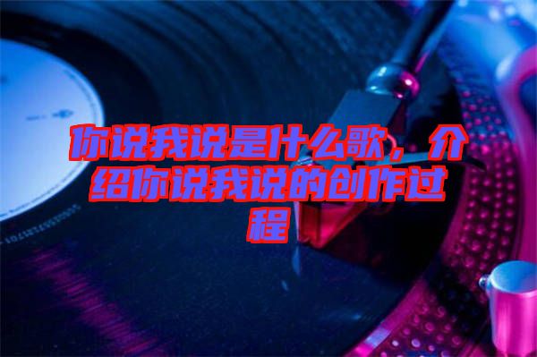 你說我說是什么歌，介紹你說我說的創(chuàng)作過程