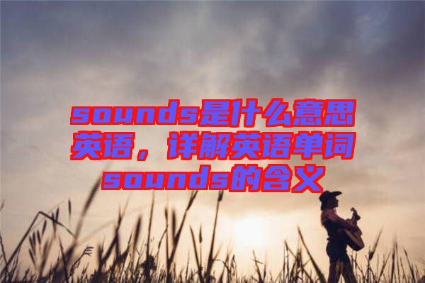 sounds是什么意思英語，詳解英語單詞sounds的含義