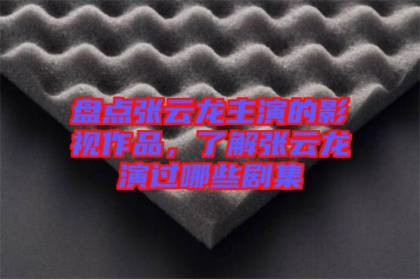 盤點張云龍主演的影視作品，了解張云龍演過哪些劇集