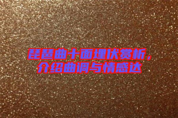 琵琶曲十面埋伏賞析，介紹曲調(diào)與情感達(dá)