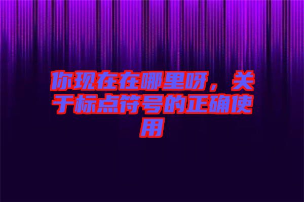 你現(xiàn)在在哪里呀，關(guān)于標(biāo)點符號的正確使用