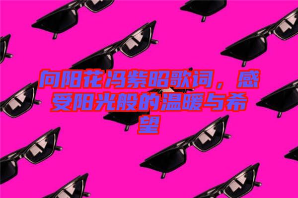向陽花馮紫昭歌詞，感受陽光般的溫暖與希望