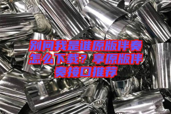 別問我是誰原版伴奏怎么下載？享原版伴奏接口推薦