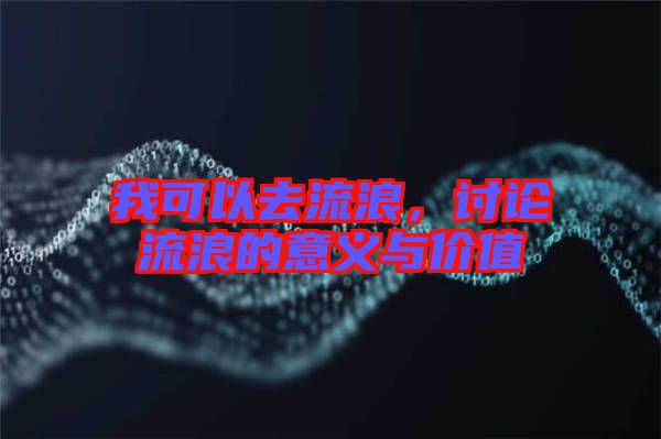我可以去流浪，討論流浪的意義與價(jià)值