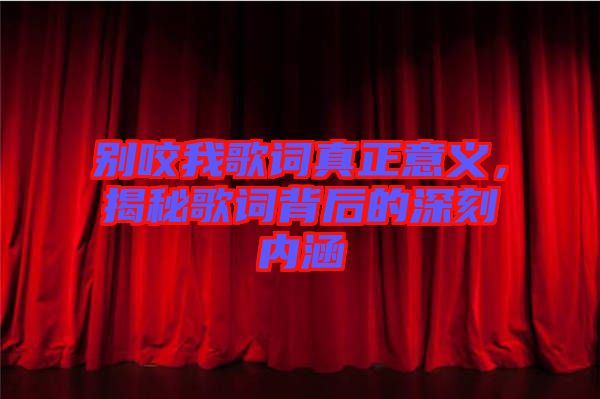 別咬我歌詞真正意義，揭秘歌詞背后的深刻內(nèi)涵
