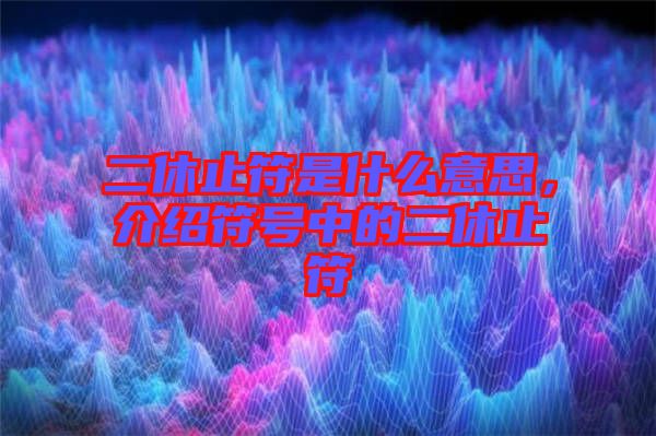 二休止符是什么意思，介紹符號(hào)中的二休止符