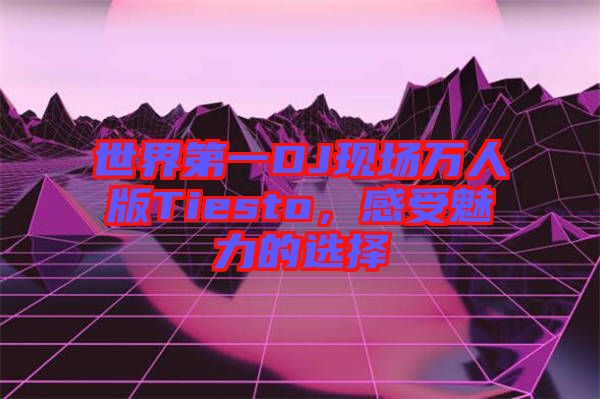 世界第一DJ現(xiàn)場(chǎng)萬人版Tiesto，感受魅力的選擇