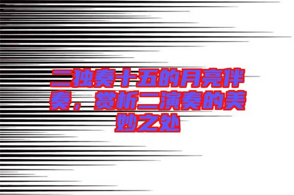 二獨奏十五的月亮伴奏，賞析二演奏的美妙之處
