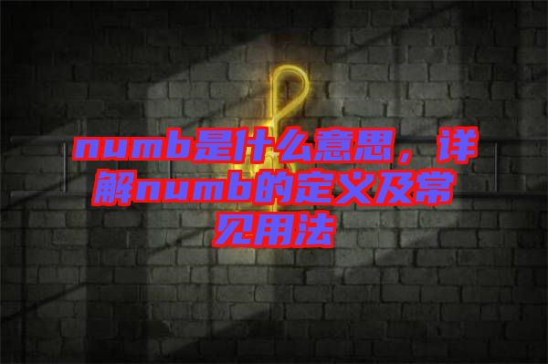 numb是什么意思，詳解numb的定義及常見用法