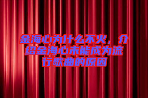 金海心為什么不火，介紹金海心未能成為流行歌曲的原因