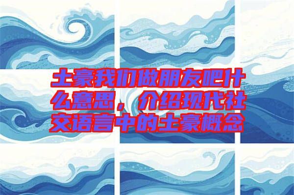 土豪我們做朋友吧什么意思，介紹現(xiàn)代社交語(yǔ)言中的土豪概念