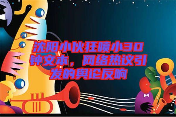 沈陽小伙狂噴小30鐘文本，網(wǎng)絡(luò)熱議引發(fā)的輿論反響