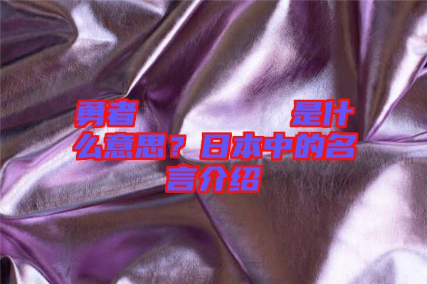 勇者のくせになまいきだ是什么意思？日本中的名言介紹