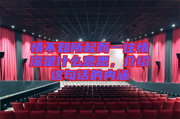 情不知所起而一往情深是什么意思，介紹這句話的內(nèi)涵