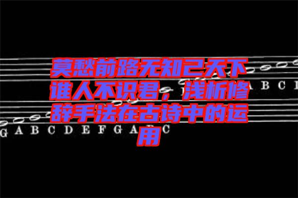莫愁前路無(wú)知己天下誰(shuí)人不識(shí)君，淺析修辭手法在古詩(shī)中的運(yùn)用