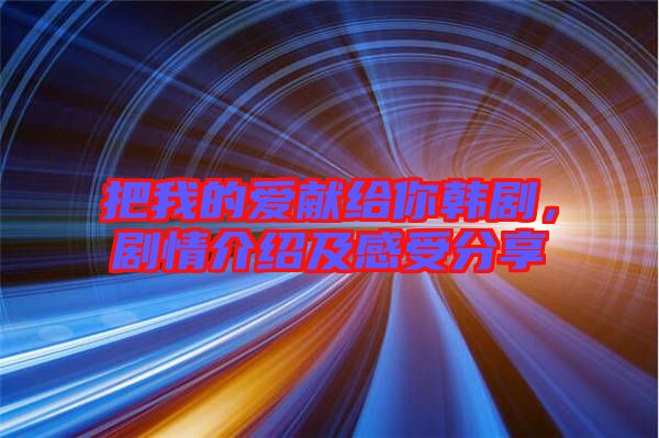 把我的愛獻(xiàn)給你韓劇，劇情介紹及感受分享