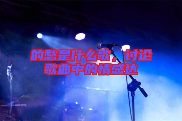 的愁是什么歌，討論歌曲中的情感達(dá)
