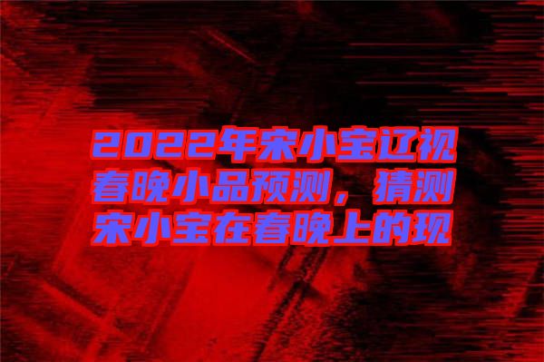 2022年宋小寶遼視春晚小品預(yù)測，猜測宋小寶在春晚上的現(xiàn)