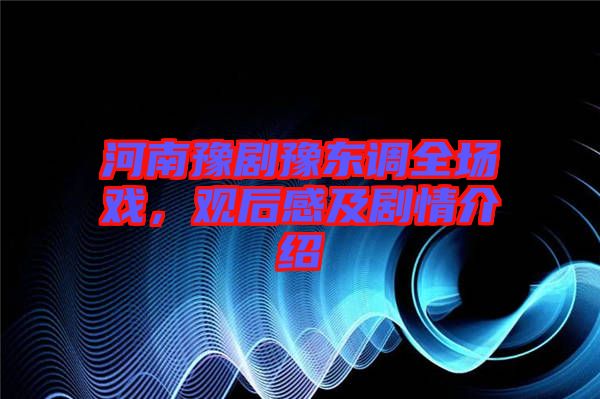 河南豫劇豫東調(diào)全場戲，觀后感及劇情介紹