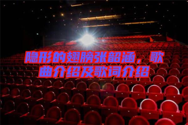 隱形的翅膀張韶涵，歌曲介紹及歌詞介紹