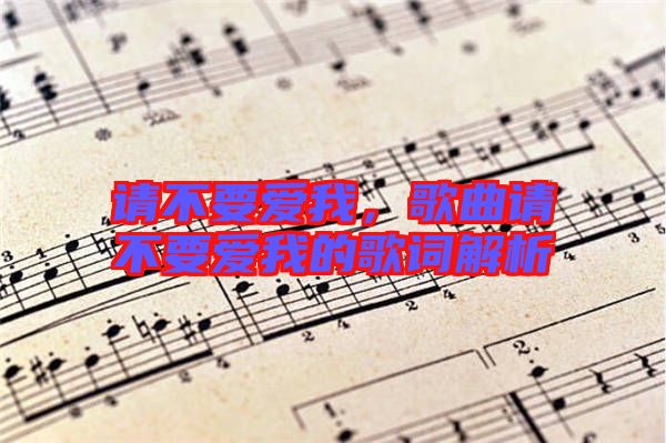 請(qǐng)不要愛我，歌曲請(qǐng)不要愛我的歌詞解析
