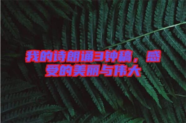 我的詩朗誦3鐘稿，感受的美麗與偉大