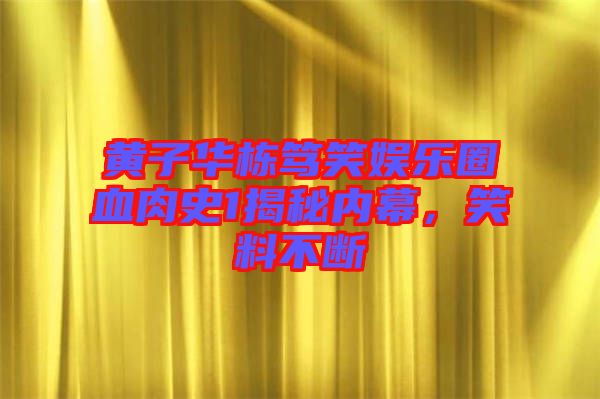 黃子華棟篤笑娛樂圈血肉史1揭秘內幕，笑料不斷