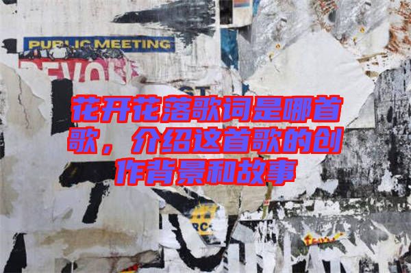 花開花落歌詞是哪首歌，介紹這首歌的創(chuàng)作背景和故事