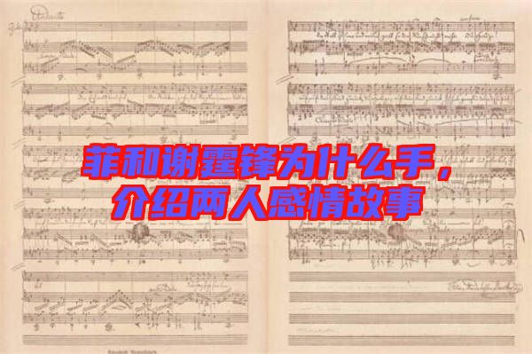 菲和謝霆鋒為什么手，介紹兩人感情故事
