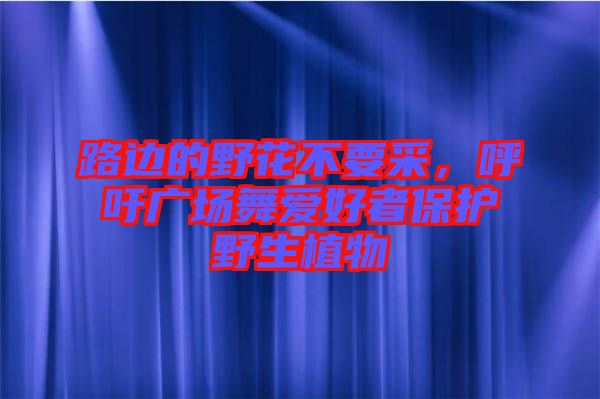 路邊的野花不要采，呼吁廣場舞愛好者保護野生植物