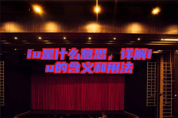 iu是什么意思，詳解iu的含義和用法
