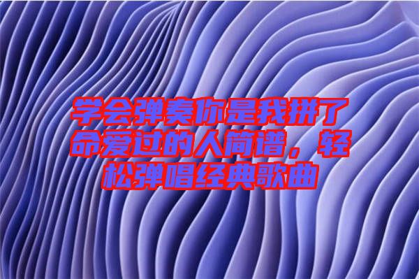 學(xué)會彈奏你是我拼了命愛過的人簡譜，輕松彈唱經(jīng)典歌曲