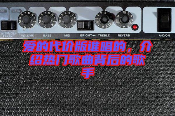 愛(ài)的代價(jià)版誰(shuí)唱的，介紹熱門(mén)歌曲背后的歌手
