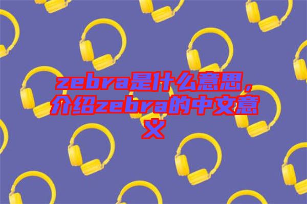 zebra是什么意思，介紹zebra的中文意義