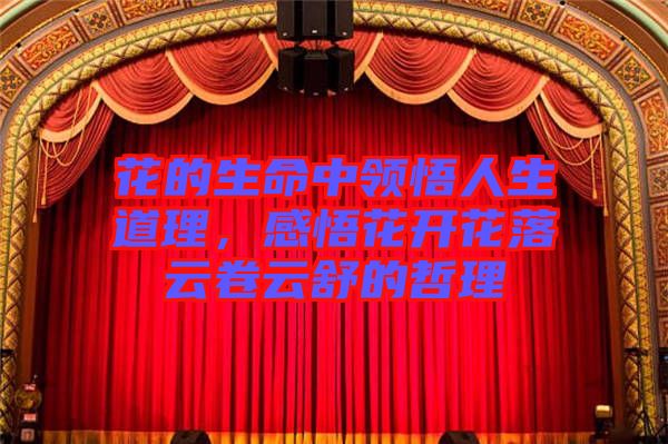 花的生命中領(lǐng)悟人生道理，感悟花開花落云卷云舒的哲理