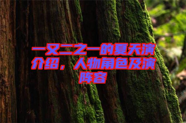 一又二之一的夏天演介紹，人物角色及演陣容