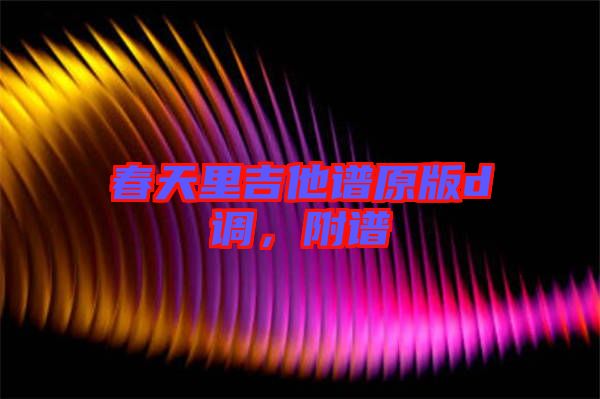 春天里吉他譜原版d調，附譜