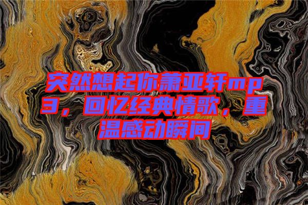 突然想起你蕭亞軒mp3，回憶經(jīng)典情歌，重溫感動瞬間