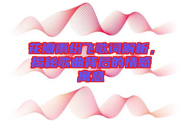 花瓣雨紛飛歌詞解析，揭秘歌曲背后的情感寓意